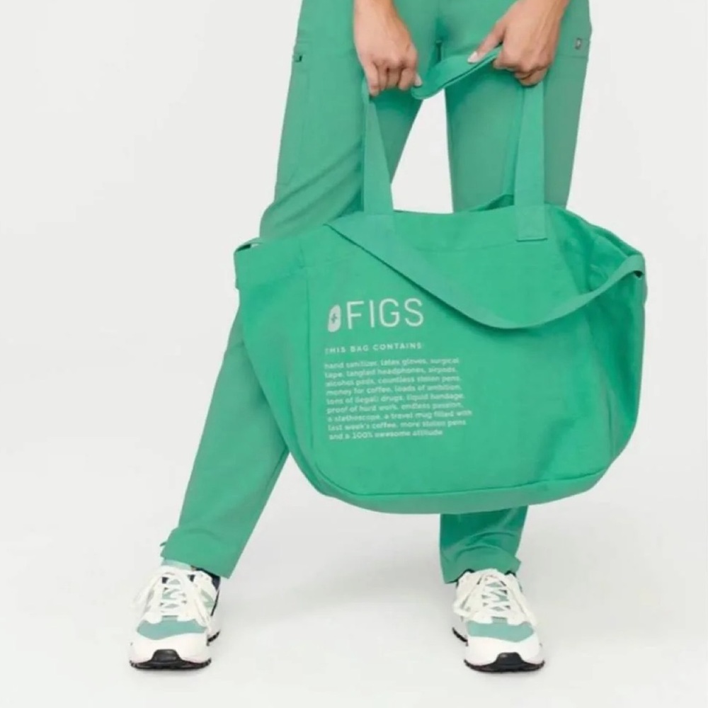 Figs Surgical Green Canvas Tote Bag.